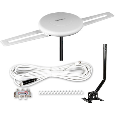 150 Mile Outdoor Indoor TV Antenna 360° Omnidirectional Amplified