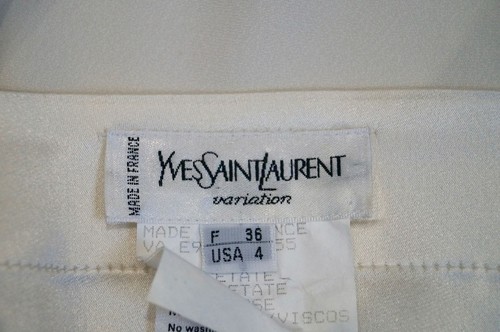 Blusa Top YVES SAINT LAURENT VARIATION Crema Cuello Cuadrado Manga Corta F36 UK8 - Imagen 7 de 7