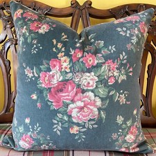 Ralph Lauren Vintage Floral Velvet Cotton Velvet Custom Pillow Cover All Sizes 