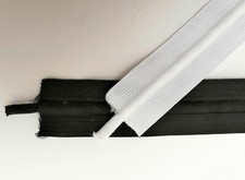 1/2/10 m Gummiband mit Kordelzug Gummiband mit Kordel 20 bis 40 mm schwarz weiss
