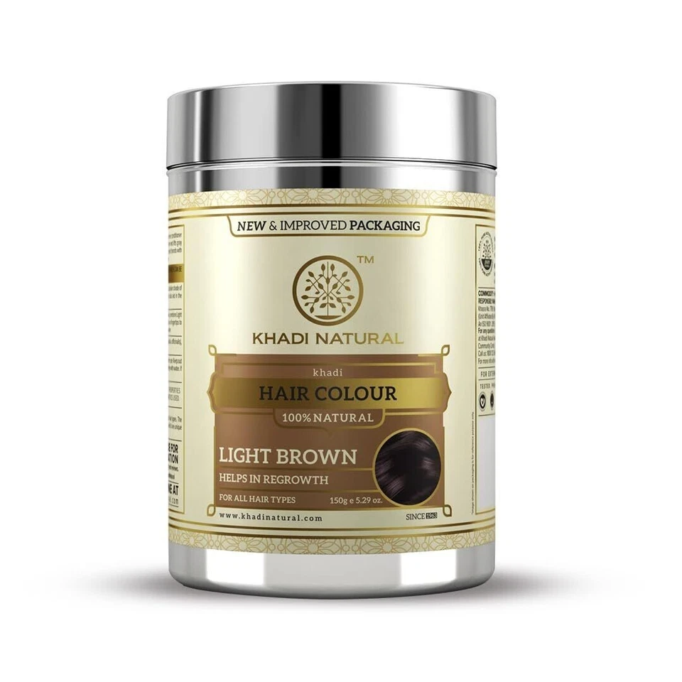 Color de cabello henna marrón claro a base de hierbas naturales Khadi, 150 g envío gratuito Foto 3 de 4
