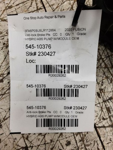 19-20, Ford Fusion, Hybrid, Anti-Lock Brake Part Assy W/Module, PN- KG9Z-2C219-G - Picture 5 of 5