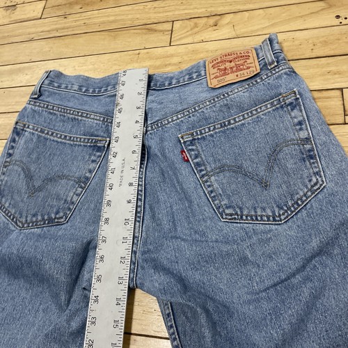 Levi's 505 Jeans Shorts Y2k Erwachsene 34 blau Denim Jorts Fransen Sk8 Bermuda Mod 11" - Bild 13 von 21