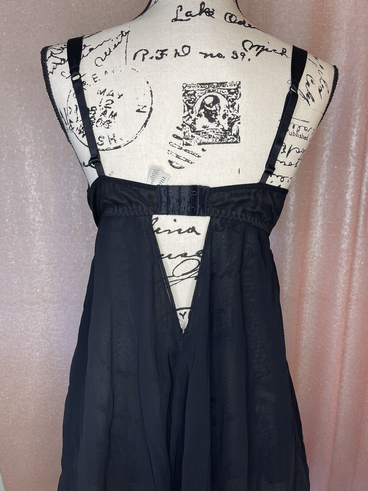 Soma Black Embroidered Lace Babydoll Nightgown Ch… - image 3