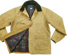  HOT VTG USA Men's OSHKOSH  CHORE BARN BLANKET LINED KHAKI CANVAS Jacket 42R L