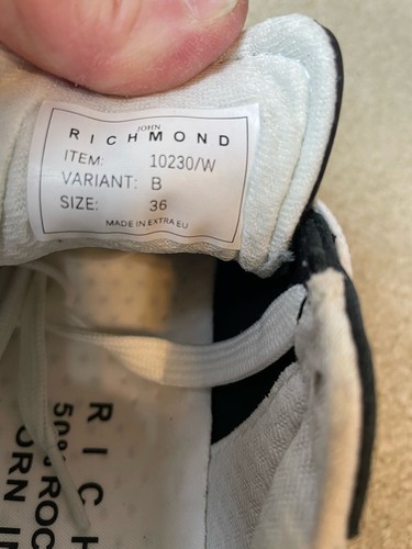 John Richmond Women's Studded Leather Fashion Sneaker Shoes Black Size 36/US 5.5 - 第 8/9 張圖片