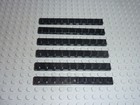 6 x LEGO Plate 1x10 Black Réf 4477 Set 6285/6286/6280/6291/6290/6085/6274/10143