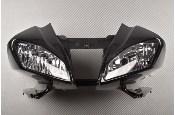 Carénage avant noir avec phare pour moto Yamaha YZF R6 RJ15 de 2008 à 2016