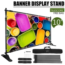8'x10' Step and Repeat Banner Stand Adjustable Telescopic Trade Show Backdrop US