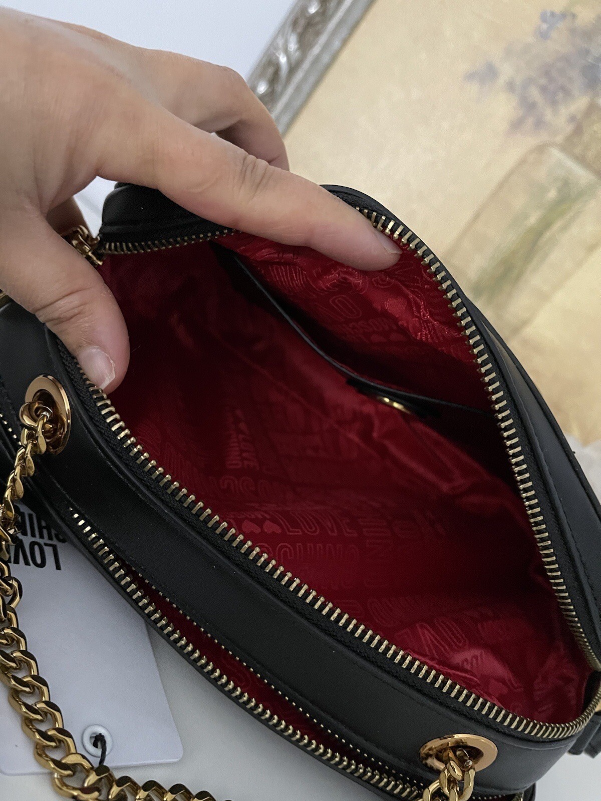 NWT Love Moschino Black Studded Double Zip Borsa Crossbody Bag eBay