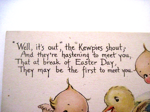 Adorable 1900's Easter Postcard w/ "Kewpie's" by "Rose Cecil O'Neill" - Unused* - Picture 2 of 6