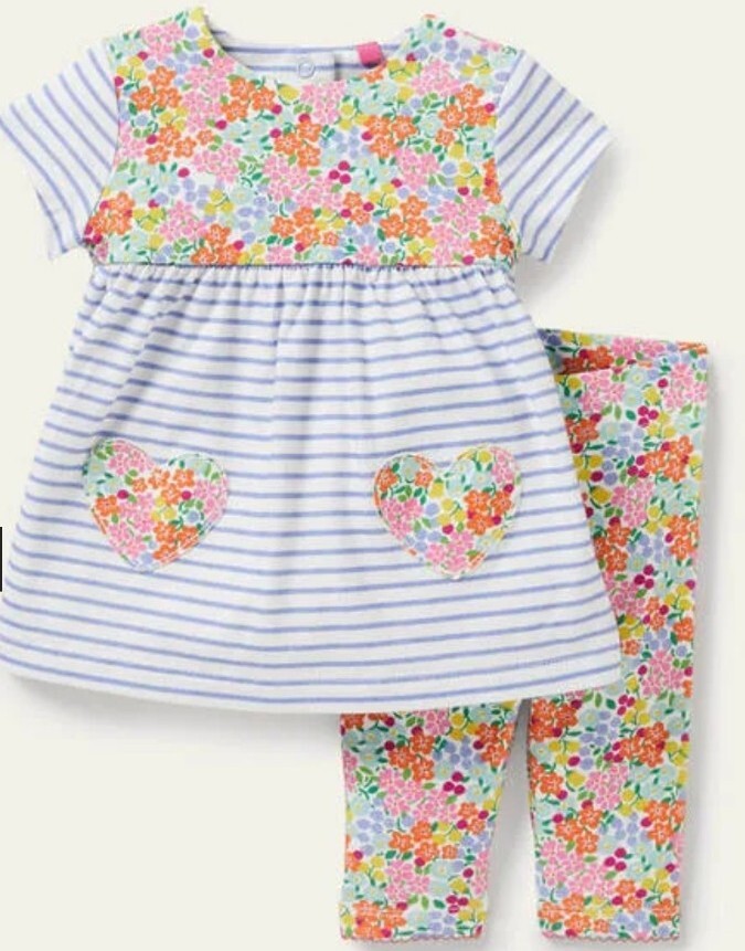 Mini Boden Floral Jersey Dress 3-6 Months 2 Pc Set | eBay