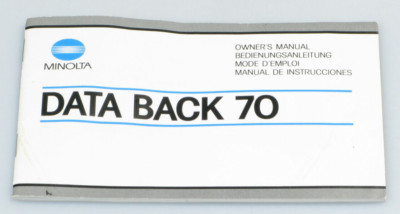 Minolta original Bedienungsanleitung für Minolta Data Back 70 - gebraucht