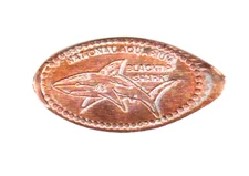 Elongated Penny "National Aquarium-Blacktip Shark" Baltimore MD Zinc