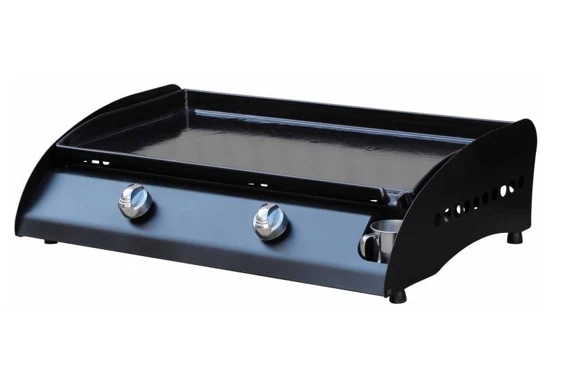 Portable 2 Gas Burner Outdoor Plancha Grill BBQ Outdoors Garden