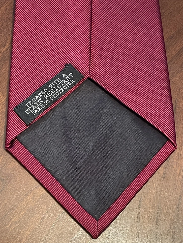 Corbata Geoffrey Beene Repp Borgoña Hecha a Mano 100% Seda Para Hombre Hecha en China Foto 2 de 4