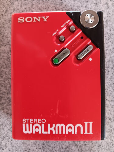 Sony WM 2 Red Walkman Cassette player with holster and strap needs belt - Picture 3 of 16