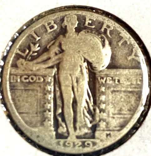 1929 Standing Liberty Quarter Silver GOOD / VG - FULL DATE - 99