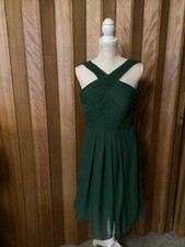 Green Evening Formal Cocktail Dress Lined, Sleeveless Size 4 see measurements