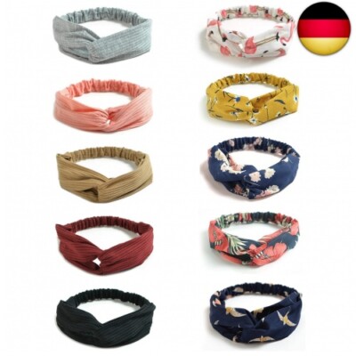 RESHOW 10 Stück Damen Boho Stirnbänder Kopfband Haarband Elastische Weiche S
