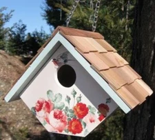 Home Bazaar Hanging Wren Floral Print  Bird House