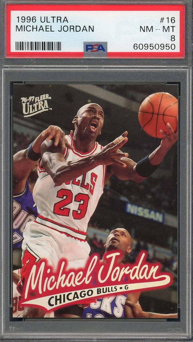 Michael Jordan 1996 Fleer Ultra Basketball Card #16 Graded PSA 8