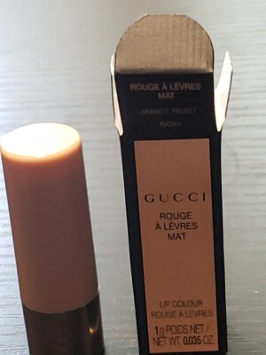Gucci Rouge A Levres Mat Lipstick 505 Janet Rust (Rusty Red) Sample Size .03 oz