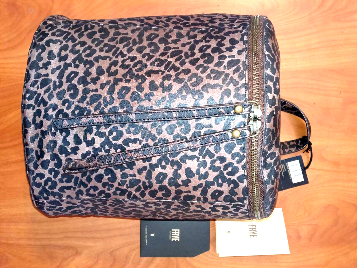 FRYE Maddie Brown Black Leather Leopard Backpack NWT NWT FRYE Maddie Leopard Print Leather Backpack MSRP $278 | eBay main image 3