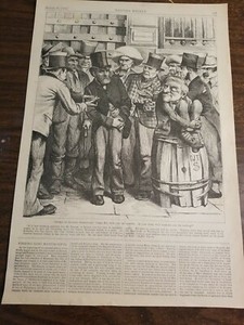 [#106] (Hungry Democrats)Harper's Weekly Original Woodblock-Aug.28,1880 