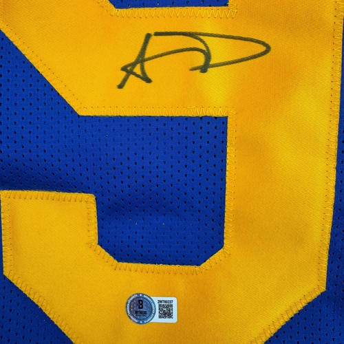 Autographed/Signed Aaron Donald Los Angeles LA Retro Blue Jersey JSA COA - Picture 3 of 4