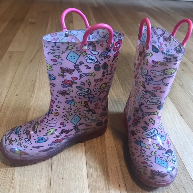 Cat & Jack girls kids size 10 pink rain boots eBay