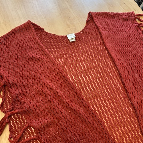 Daytrip BoHo Fringe cardigan Burnt Orange One Size - Picture 5 of 7