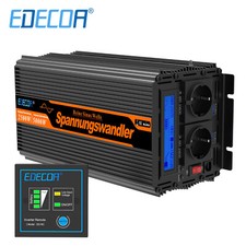 EDECOA Onduleur Onde Sinusoïdale Pure Convertisseur 12V 220V 2500W Inverter UPS