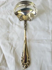 Antique 1898 R. WALLACE & SONS Sterling Silver Rose Pattern Gravy Ladle- No Mono