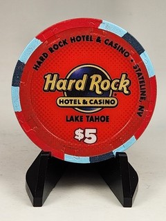 HARD ROCK CASINO CHIP $5.00 S. LAKE TAHOE NEVADA CR #22 RATED C ($5 $9) 2015