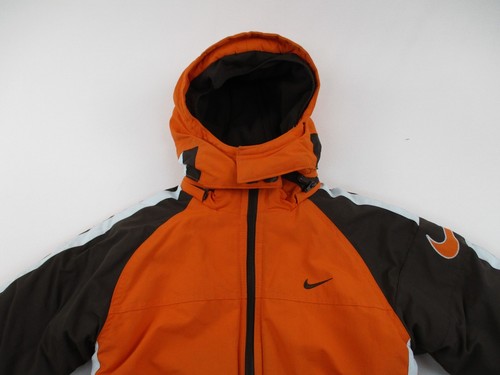 Nike Puffer Jacket Boys Jacket 6 Orange Long Sleeve Reversible Hooded - Picture 2 of 15