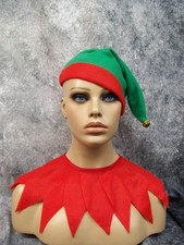 Red Green Santas Helper Hat  Collar Christmas Jolly Elf North Pole Dog Costume
