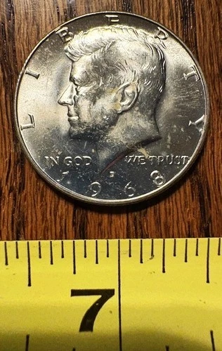 1968-D 40% SILVER KENNEDY HALF DOLLAR Brillant Uncirculated US 50c Coin JFK