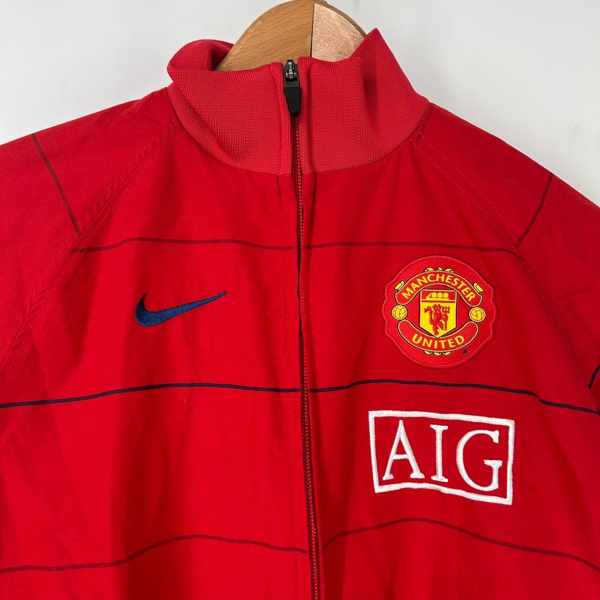 Manchester United Jacket Boys Small Red Track Training Full Zip