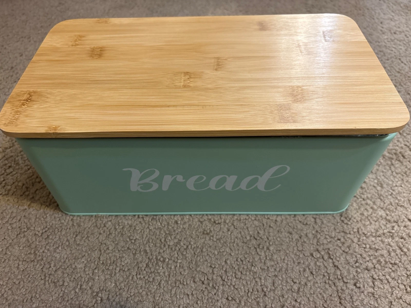 Best Hushee Metal Bread Box and Butter Dish with Bamboo Cutting Board Lid Knife