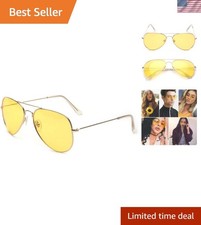 Stylish Polarized Aviator Sunglasses for Night Driving   UV 400 Protection