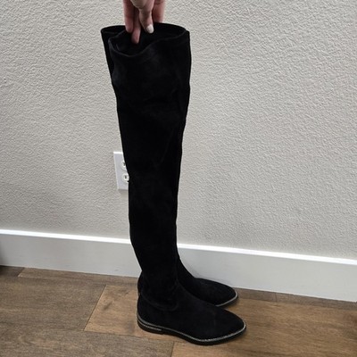 Le Silla Leather Black Over The Knee Suede Boots Size 40