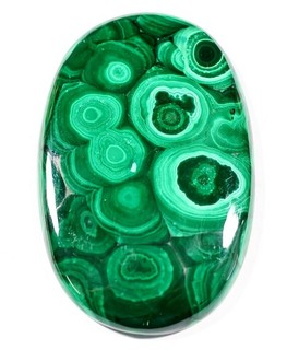 Piedra preciosa cabujón ovalado malaquita verde natural grande 647 quilates 8x58x92 mm MU 09