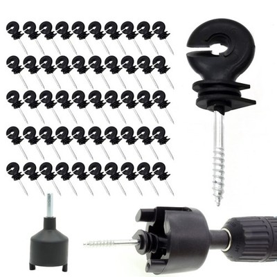 120 Pcs Electric Fence Insulator Screw In Insulator Fence Ring Post Wood Post In
