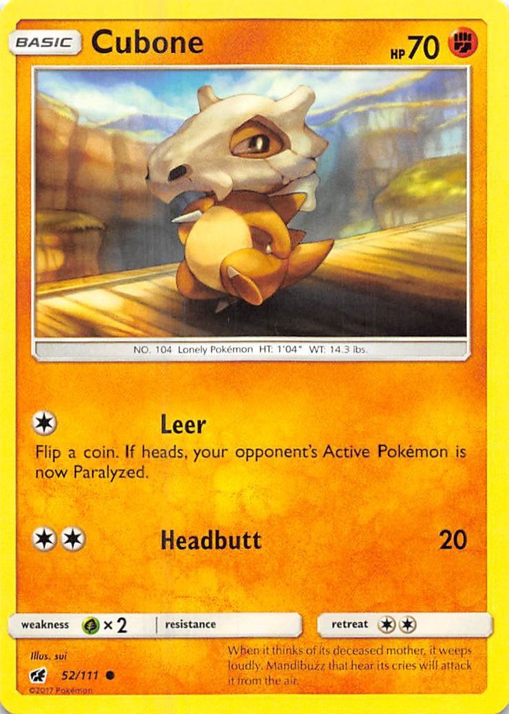 Cubone LP Common SM - Crimson Invasion 52/111