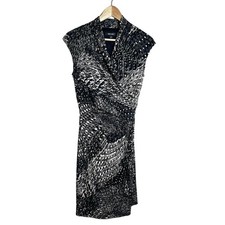 Nine West Dress Women’s Size 6 Animal Print Stretch Ruching Career Date Night