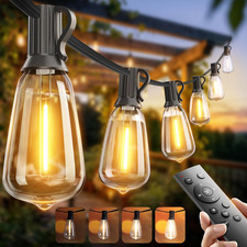 100FT LED Outdoor String Lights with Remote Waterproof Patio Lights with Shatter