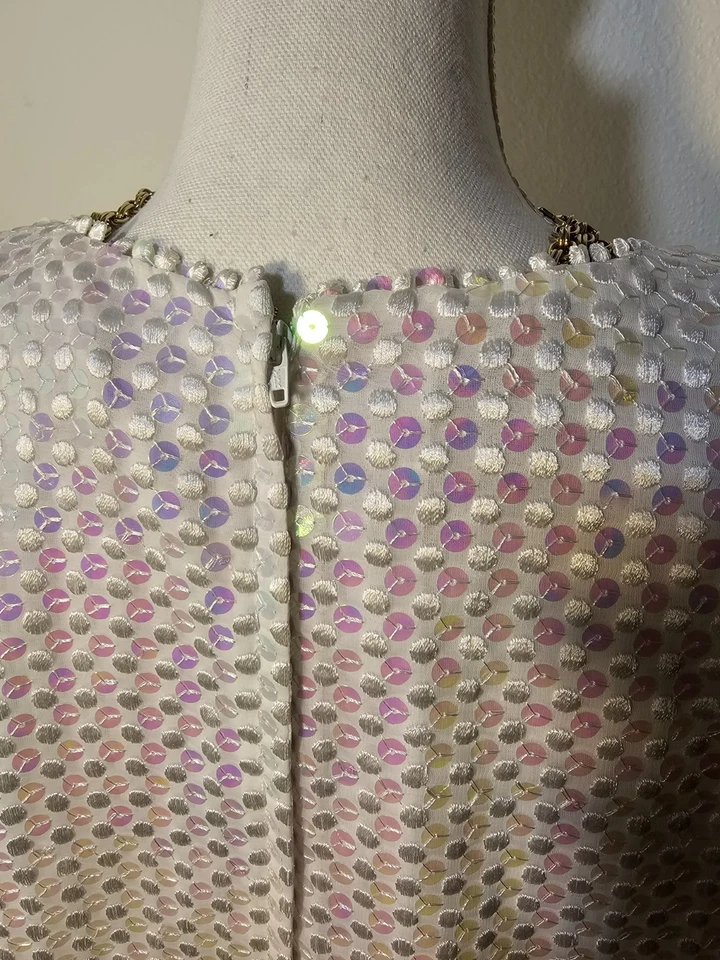 Top de lentejuelas William Pearson vintage con tinte rosa totalmente forrado y cremallera trasera 8 Foto 4 de 4