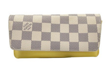 Louis Vuitton Etui Lunettes Glasses Eyewear Case Damier White Yellow GI0388