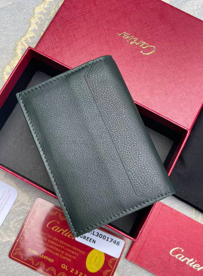 Cartier Must de Cartier Green Calfskin Leather 4CC Card Holder